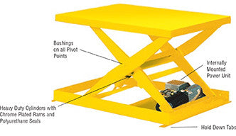 Scissor lift table - ADE-WERK - hydraulic / stationary / U-shape